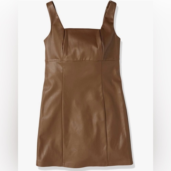 Amazon The Drop Vegan Leather Square Neck Mini Dress - Picture 2 of 2
